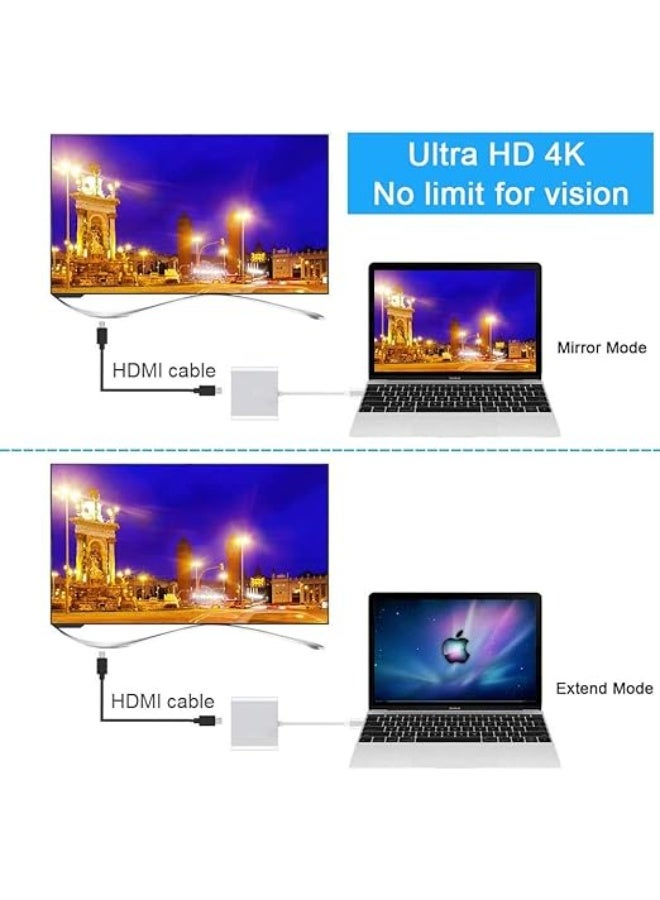 USB C to HDMI Multiport Adapter,3-in-1 Type-C Hub with Thunderbolt 3 to HDMI 4K Output/USB 3.0 Port/PD Quick Charging Port,Android Digital AV Adapter for MacBook Pro,MacBook Air,Projector,Monitor - Image 3